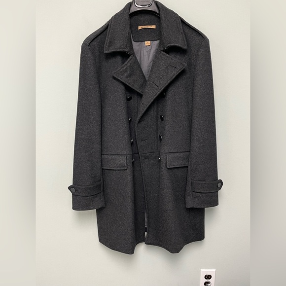 John Varvatos Grey double breasted trench coat. Size small - Picture 4 of 16